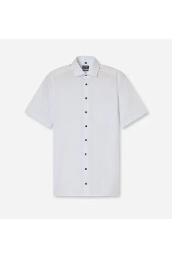 OLYMP Business Hemd Luxor rose geblümt Modern Fit Kurzarm