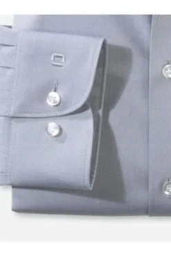 OLYMP Level Five gemustertes Hemd langarm Slim Fit mittelgrau