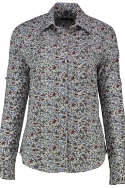 OS TRACHTEN Bluse grün im floralen Dessin