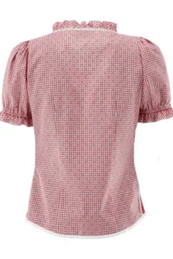 OS TRACHTEN Bluse rot kariert Kurzarm