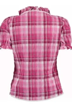 OS Trachten Carmenbluse beere kariert