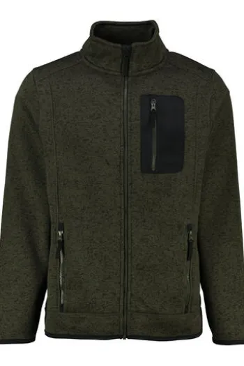 OS TRACHTEN Fleece-Jacke dunkelgrün meliert