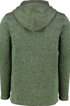 OS TRACHTEN Fleece-Jacke grün meliert mit Kapuze