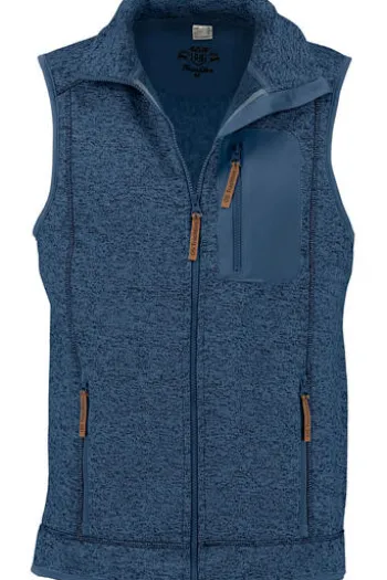 OS TRACHTEN Fleece-Weste blau meliert