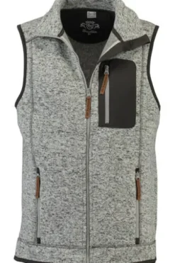 OS TRACHTEN Fleece-Weste grau meliert