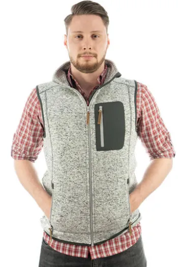 OS TRACHTEN Fleece-Weste grau meliert