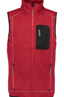OS TRACHTEN Fleece-Weste rot meliert