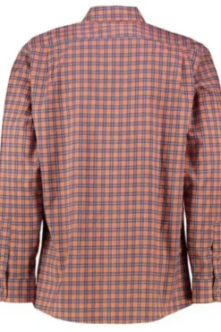 OS TRACHTEN Funktions Hemd orange kariert Regular Fit Langarm Stretch