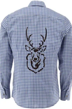 OS TRACHTEN Hemd blau kariert Slim Fit Langarm