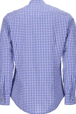 OS TRACHTEN Hemd blau kariert Slim Fit Langarm