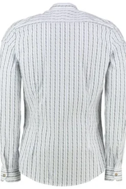 OS TRACHTEN Hemd blau Slim Fit Langarm Stehkragen