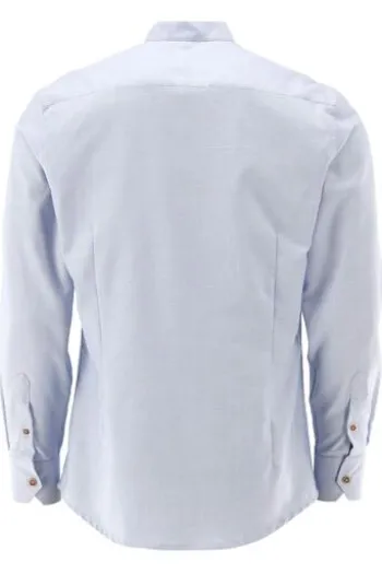 OS TRACHTEN Hemd mittelblau gemustert Slim Fit Langarm