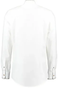 OS TRACHTEN Hemd weiß/grün Slim Fit Langarm