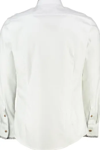 OS TRACHTEN Hemd weiss/kornblau Slim Fit Langarm