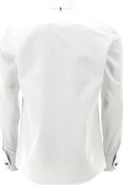 OS TRACHTEN Hemd weiss/mittelblau Slim Fit Langarm