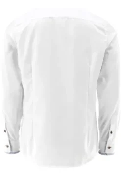 OS TRACHTEN Hemd weiss/mittelblau Slim Fit Langarm