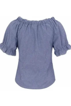 OS TRACHTEN Karo-Bluse marine