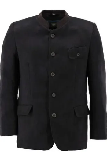 OS TRACHTEN Micro Janker anthrazit einfarbig Slim Fit