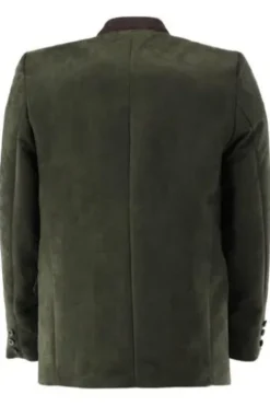 OS TRACHTEN Micro Janker dunkelgrün einfarbig Slim Fit