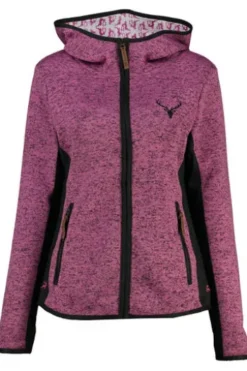 OS TRACHTEN Strickfleece-Jacke himbeere