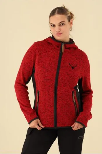 OS TRACHTEN Strickfleece-Jacke rot