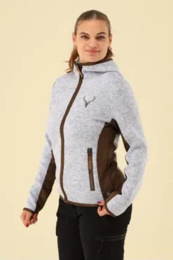 OS TRACHTEN Strickfleece-Jacke hellblau