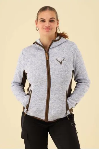 OS TRACHTEN Strickfleece-Jacke hellblau