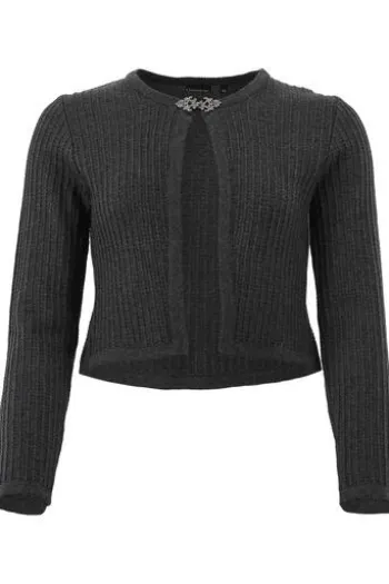 OS TRACHTEN Strickjacke anthrazit langarm