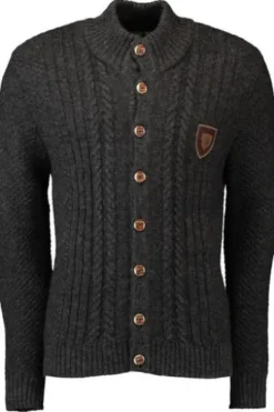 OS TRACHTEN Strickjacke anthrazit Zopfmuster