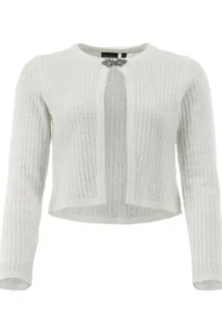 OS TRACHTEN Strickjacke ecru langarm
