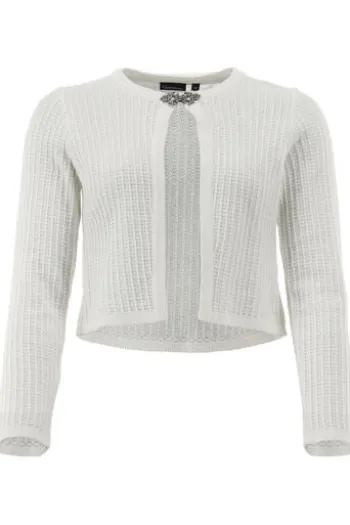 OS TRACHTEN Strickjacke ecru langarm