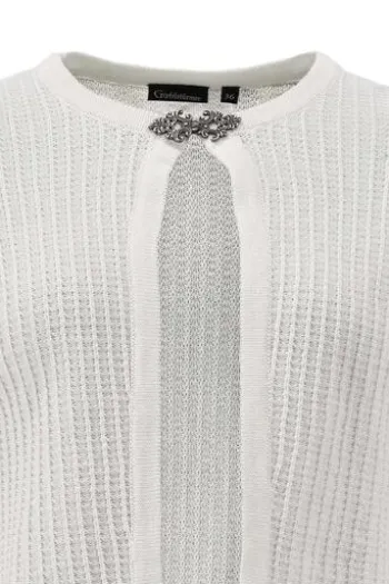 OS TRACHTEN Strickjacke ecru langarm