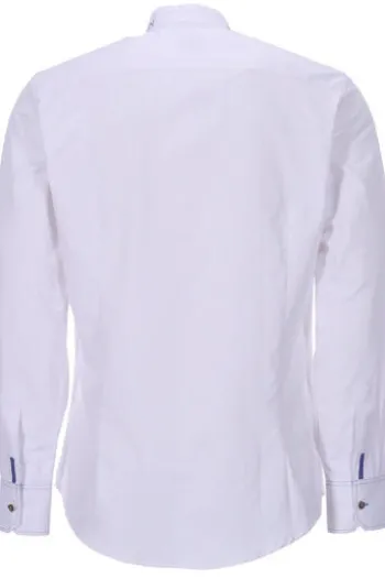 OS TRACHTEN Trachtenhemd weiss/blau Slim Fit Langarm