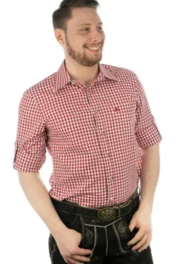 OS TRACHTEN Vichy-Karo-Hemd rot