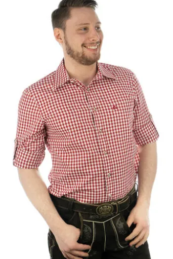 OS TRACHTEN Vichy-Karo-Hemd rot