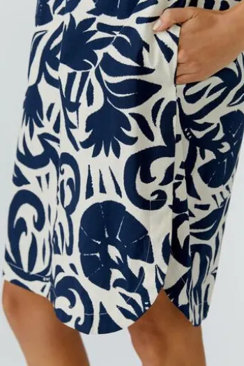 OUI Kleid white blue gemustert