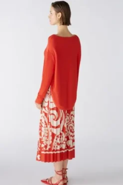 Oui Pullover mit Seide aura orange