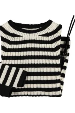 OUI Pullover RUBI schwarz Baumwolle mit Reißverschluss