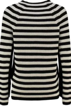 OUI Pullover RUBI schwarz Baumwolle mit Reißverschluss