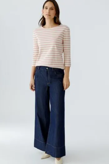 OUI Shirt SOLEILA white rose gestreift 3/4-Arm