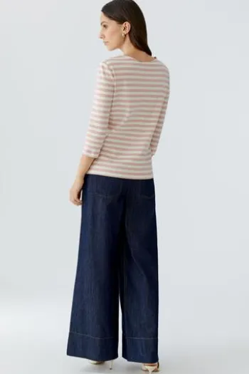OUI Shirt SOLEILA white rose gestreift 3/4-Arm