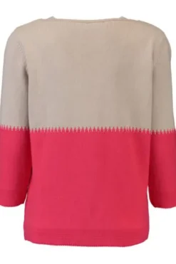 PAOLA BURANI Pullover koralle italienischer Feinstrick mit 3/4 Arm