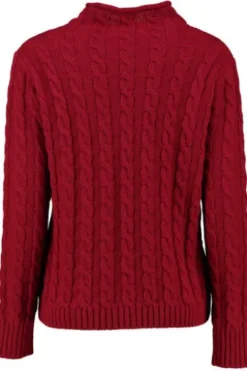 PAOLA BURANI Pullover rot in edlem Zopfstrickmuster
