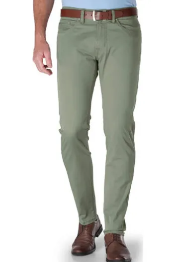 PIERRE CARDIN Baumwoll-Hose gruen Slim Fit Antibes Futureflex