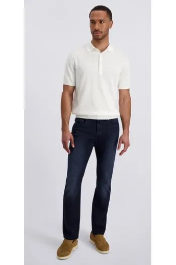 PIERRE CARDIN Five-Pocket-Hose PC Lyon blue/black used buffies Tapered Fit