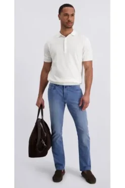 PIERRE CARDIN Five-Pocket-Hose PC Lyon light blue used Tapered Fit