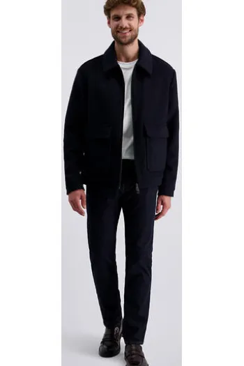 PIERRE CARDIN Five-Pocket-Jeans Lyon blue/black stonewash Tapered Fit