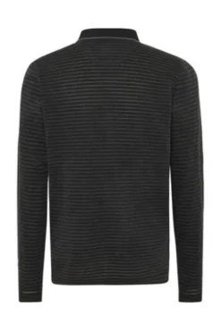 PIERRE CARDIN Langarm Polo-Shirt schwarz gestreift