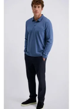 PIERRE CARDIN Langarm Polo-Shirt bering sea Modern Fit