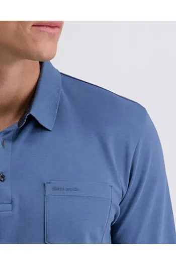 PIERRE CARDIN Langarm Polo-Shirt bering sea Modern Fit
